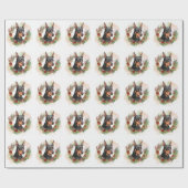 Doberman Kerstkrans feestelijke pup Cadeaupapier (Vlak)