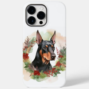 Doberman Kerstkrans feestelijke pup Case-Mate iPhone 14 Pro Max Hoesje