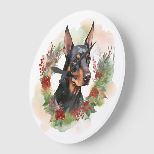 Doberman Kerstkrans feestelijke pup Grote Klok (Hoek)