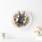 Doberman Kerstkrans feestelijke pup Grote Klok (Huis)