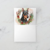 Doberman Kerstkrans feestelijke pup Kaart (Binnen)