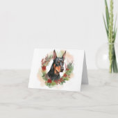 Doberman Kerstkrans feestelijke pup Kaart (Voorkant)