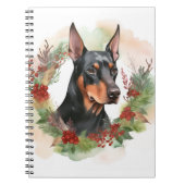 Doberman Kerstkrans feestelijke pup Notitieboek (Voorkant)