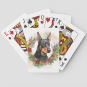 Doberman Kerstkrans feestelijke pup Pokerkaarten (Achterkant)