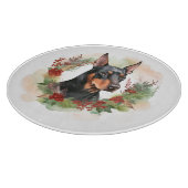 Doberman Kerstkrans feestelijke pup Snijplank (Hoek)