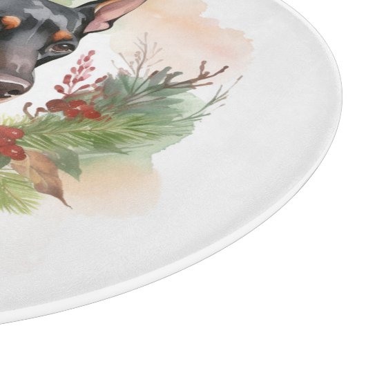 Doberman Kerstkrans feestelijke pup Snijplank (Hoek)