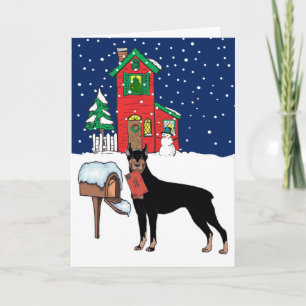 Doberman Kerstmis Feestdagen Kaart