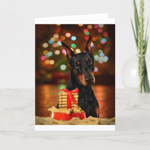 Doberman Kerstmis Feestdagen Kaart
