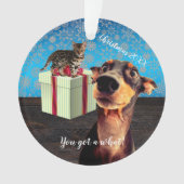 Doberman Kerstmis Ornament (voorkant)