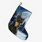 Doberman Kerstmis Stocking Kleine Kerstsok (Voorkant (Hangend))