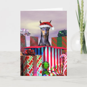 Doberman-kerstverrassing Feestdagen Kaart
