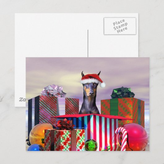 Doberman-kerstverrassing Feestdagenkaart (Voorkant / Achterkant)