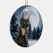 Doberman-kerstversiering Keramisch Ornament (Rechts)