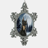 Doberman-kerstversiering Tin Sneeuwvlok Ornament (Links)