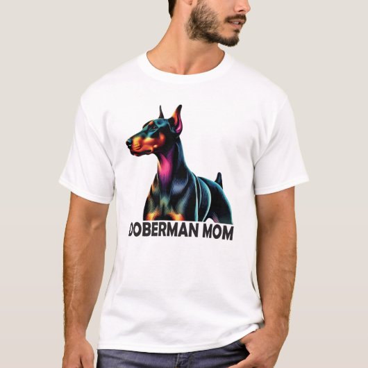 Doberman Kleurrijke moeder T-shirt (Voorkant)