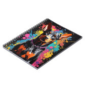 Doberman kleurrijke splash notitieboek (Linkerzijde)