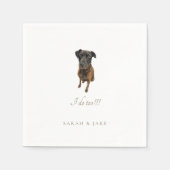 Doberman Lab aangepaste huisdier bruiloft servette Servet (Voorkant)