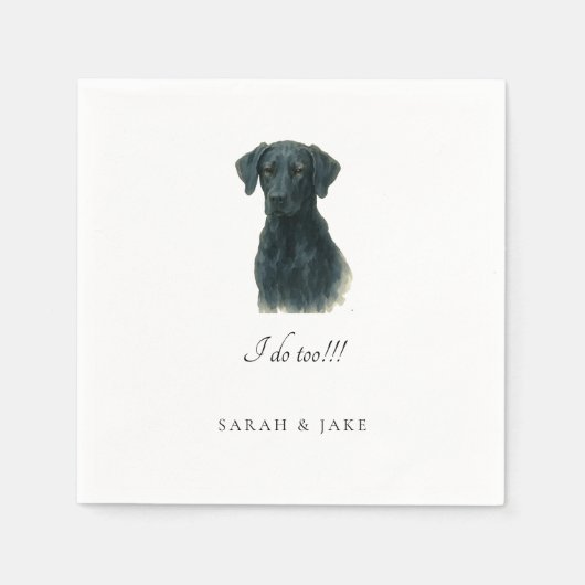 Doberman Lab III aangepaste huisdier bruiloft serv Servet (Voorkant)