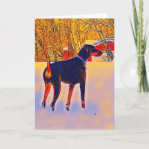 Doberman Late Herfst blank wenskaart