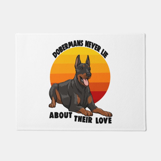 Doberman liegt nooit over hun liefde deurmat (Voorkant)