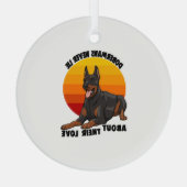Doberman liegt nooit over hun liefde glas ornament (Achterkant)
