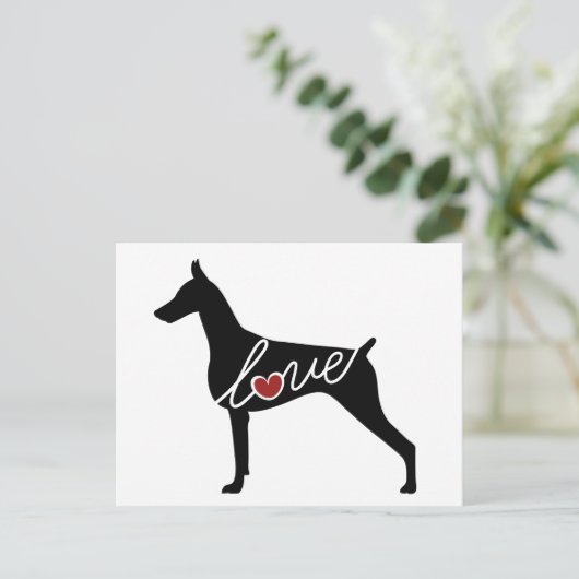 Doberman Love Briefkaart (Staand voorkant)