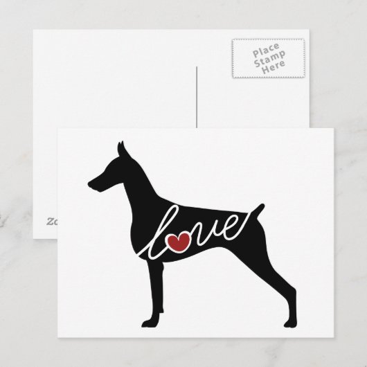 Doberman Love Briefkaart (Voorkant / Achterkant)