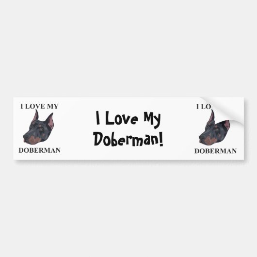 Doberman Love Bumpersticker (Voorkant)