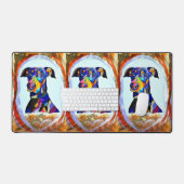 Doberman love desk mat (Keyboard & Muis)