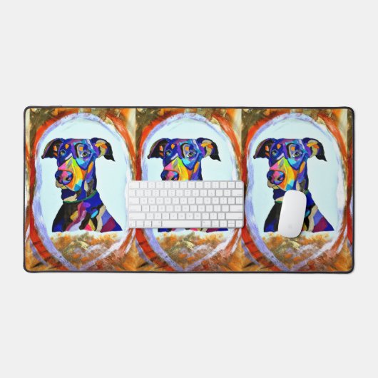 Doberman love desk mat (Keyboard & Muis)