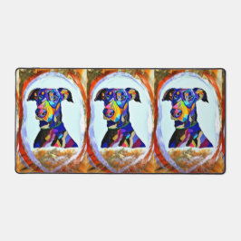 Doberman love desk mat