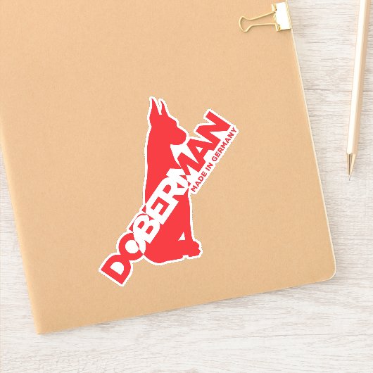 Doberman Made in Duitsland Sticker (Notitieboek)