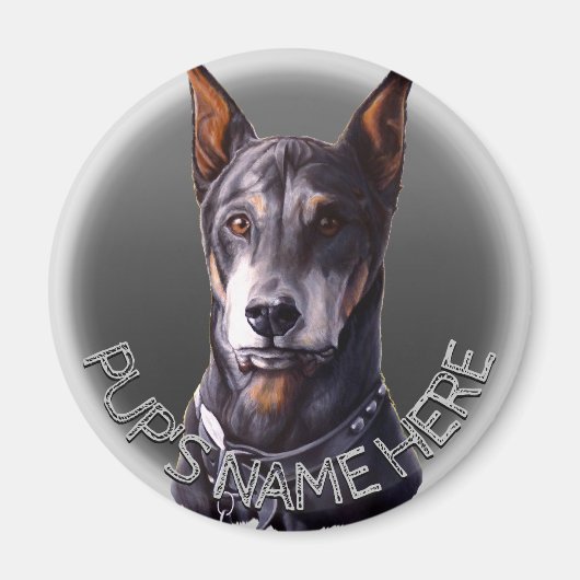 Doberman Magnets Personalized Dog Fridge Magnet (Voorkant)