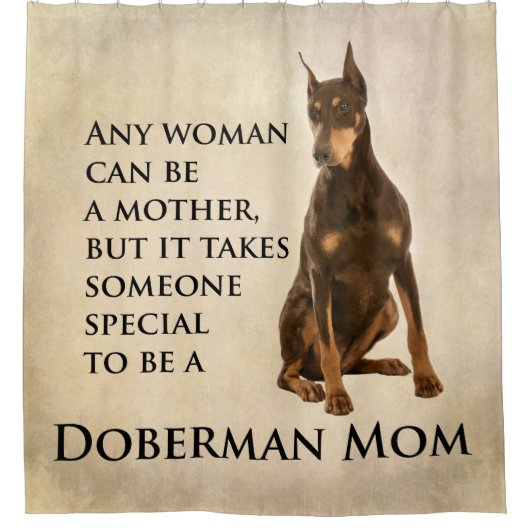 Doberman Mam Shower Curtain Douchegordijn (Voorkant)
