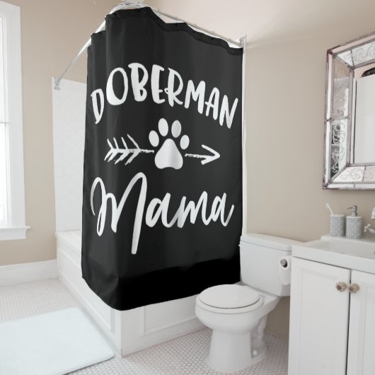 Doberman Mama | Cute Doberman Lovers Gift Douchegordijn (In situ)