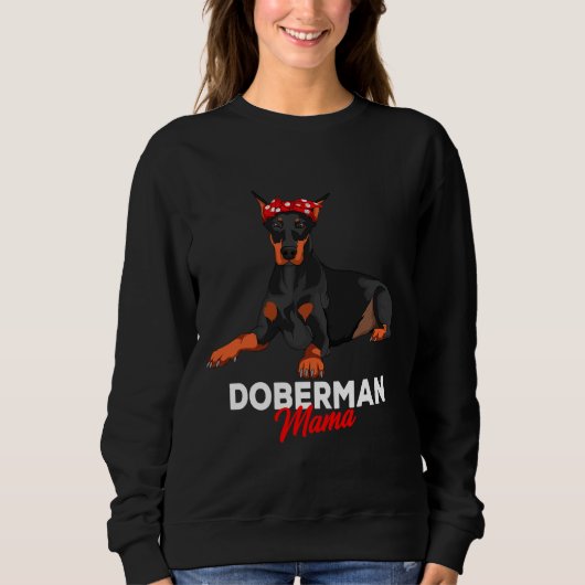 Doberman Mama Funny Dobie Dog mam Cute Trui (Voorkant)