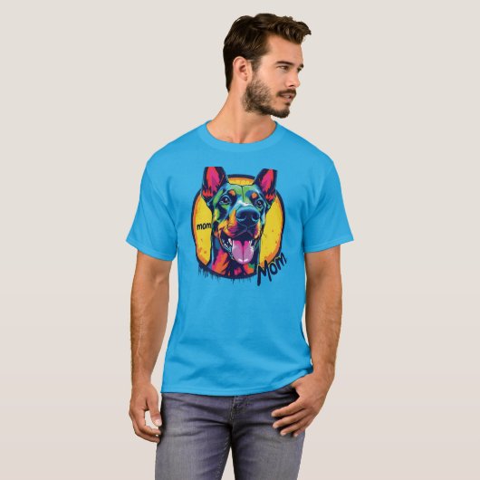 Doberman mama t-shirt (Voorkant volledig)