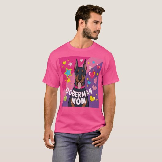 Doberman mama t-shirt (Voorkant volledig)