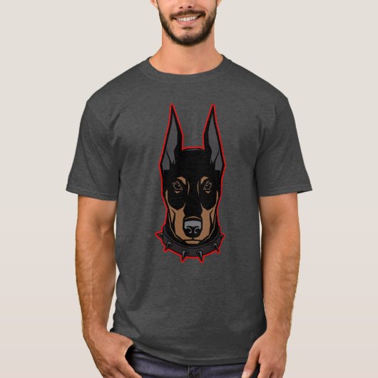 Doberman Mascot Mannen T-shirt (Voorkant)