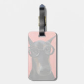 Doberman met bril bagagelabel (Achterkant verticaal)