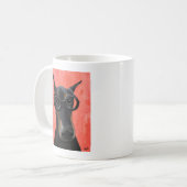 Doberman met bril koffiemok (Voorkant links)