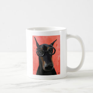 Doberman met bril koffiemok