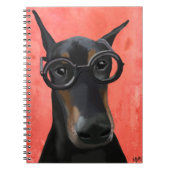 Doberman met bril notitieboek (Voorkant)