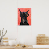 Doberman met bril poster (Keuken)