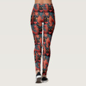 Doberman Met Hart Rozen Valentijnsdag Leggings (Achterkant)