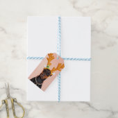 Doberman met Horns van een Deer Cadeaulabel (Met Touw)