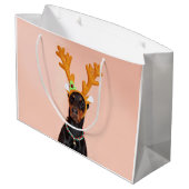 Doberman met Horns van een Deer Groot Cadeauzakje (Achterkant Gekanteld)