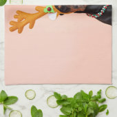 Doberman met Horns van een Deer Theedoek (Gevouwen)