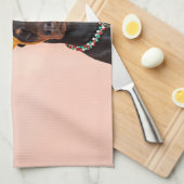 Doberman met Horns van een Deer Theedoek (Quarter Fold)