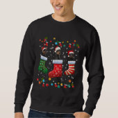Doberman met kerstsokken Funny Xmas Pajama Dog Lov Trui (Voorkant)